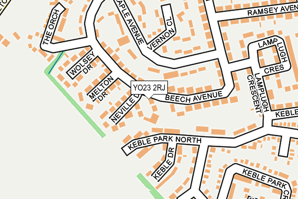 YO23 2RJ map - OS OpenMap – Local (Ordnance Survey)