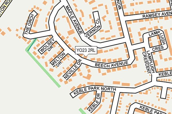 YO23 2RL map - OS OpenMap – Local (Ordnance Survey)