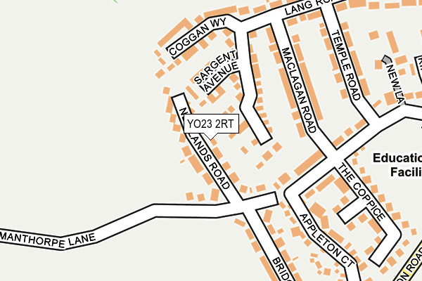 YO23 2RT map - OS OpenMap – Local (Ordnance Survey)