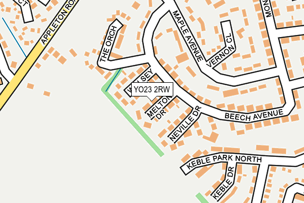 YO23 2RW map - OS OpenMap – Local (Ordnance Survey)