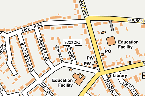 YO23 2RZ map - OS OpenMap – Local (Ordnance Survey)