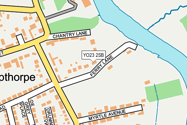 YO23 2SB map - OS OpenMap – Local (Ordnance Survey)
