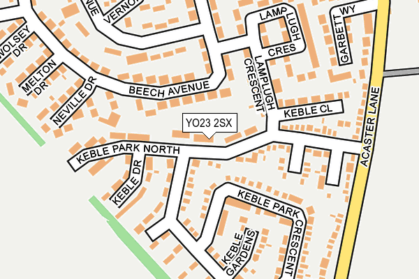 YO23 2SX map - OS OpenMap – Local (Ordnance Survey)