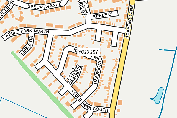 YO23 2SY map - OS OpenMap – Local (Ordnance Survey)
