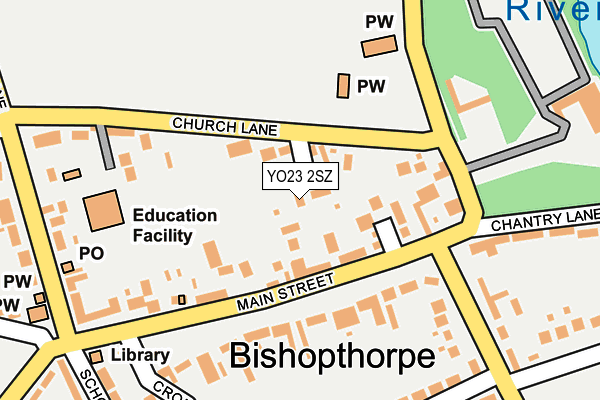 YO23 2SZ map - OS OpenMap – Local (Ordnance Survey)