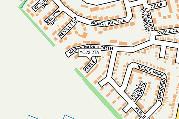 YO23 2TA map - OS OpenMap – Local (Ordnance Survey)