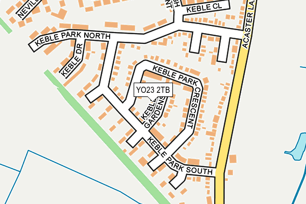 YO23 2TB map - OS OpenMap – Local (Ordnance Survey)
