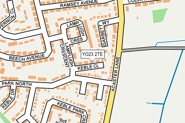 YO23 2TE map - OS OpenMap – Local (Ordnance Survey)