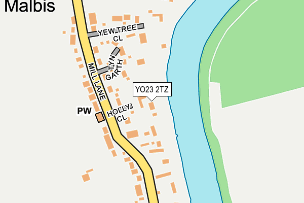 YO23 2TZ map - OS OpenMap – Local (Ordnance Survey)