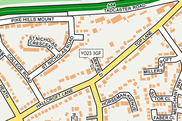 YO23 3GF map - OS OpenMap – Local (Ordnance Survey)