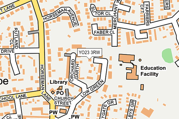 YO23 3RW map - OS OpenMap – Local (Ordnance Survey)