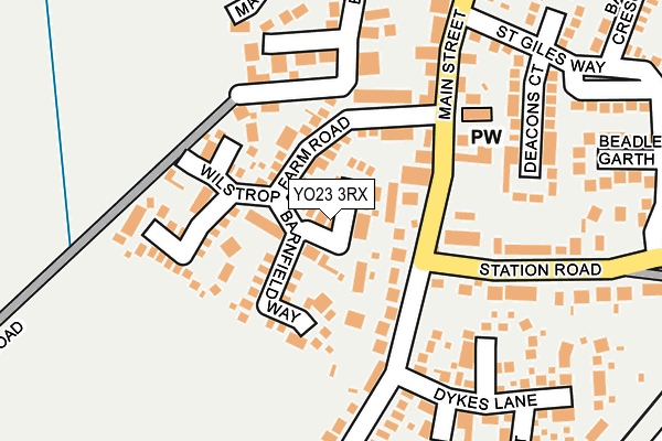 YO23 3RX map - OS OpenMap – Local (Ordnance Survey)