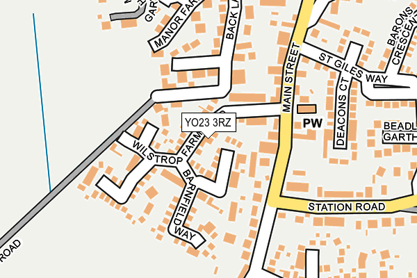 YO23 3RZ map - OS OpenMap – Local (Ordnance Survey)