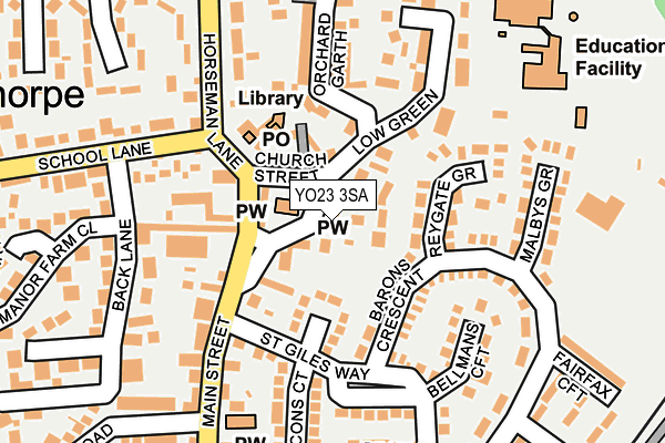 YO23 3SA map - OS OpenMap – Local (Ordnance Survey)