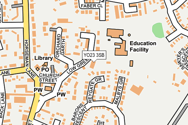 YO23 3SB map - OS OpenMap – Local (Ordnance Survey)