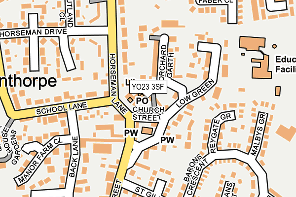 YO23 3SF map - OS OpenMap – Local (Ordnance Survey)