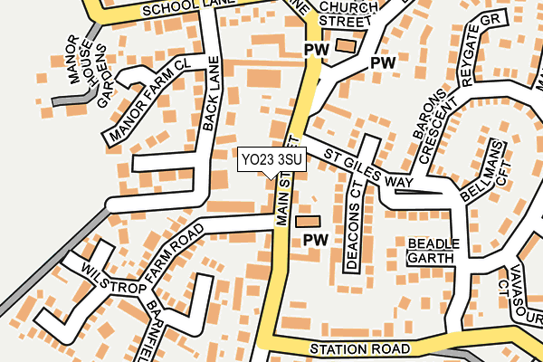 YO23 3SU map - OS OpenMap – Local (Ordnance Survey)