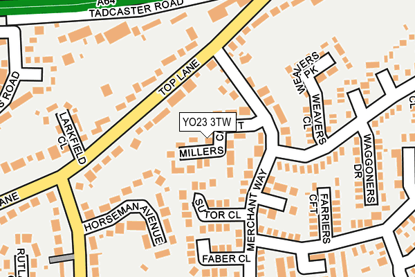 YO23 3TW map - OS OpenMap – Local (Ordnance Survey)