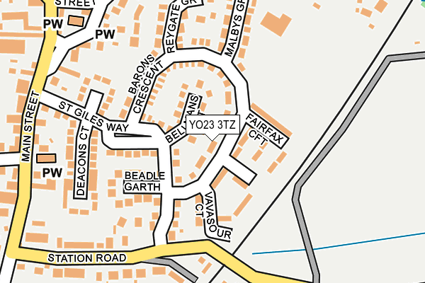 YO23 3TZ map - OS OpenMap – Local (Ordnance Survey)