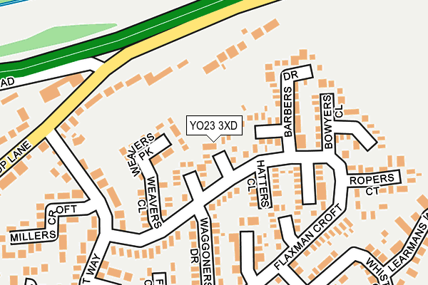 YO23 3XD map - OS OpenMap – Local (Ordnance Survey)