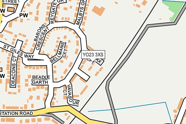 YO23 3XS map - OS OpenMap – Local (Ordnance Survey)