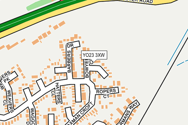 YO23 3XW map - OS OpenMap – Local (Ordnance Survey)