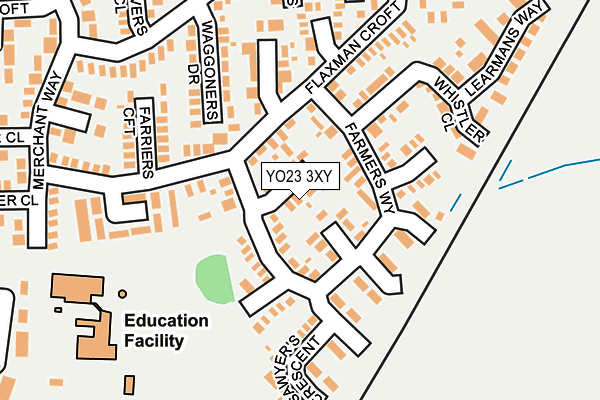 YO23 3XY map - OS OpenMap – Local (Ordnance Survey)