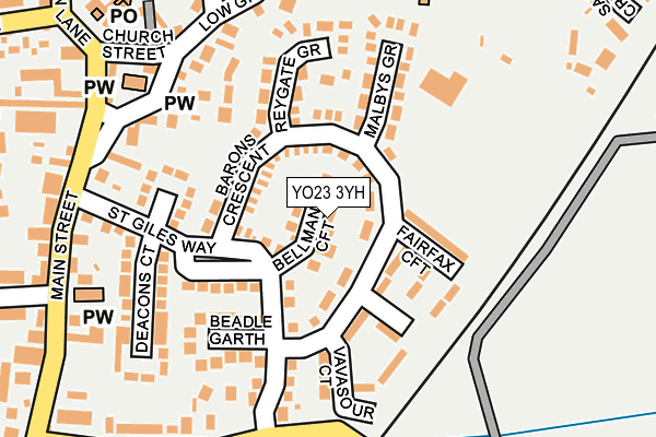 YO23 3YH map - OS OpenMap – Local (Ordnance Survey)
