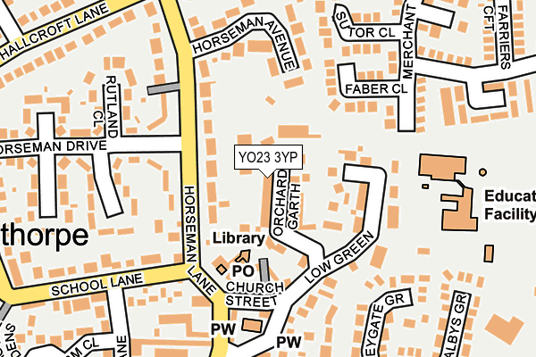 YO23 3YP map - OS OpenMap – Local (Ordnance Survey)