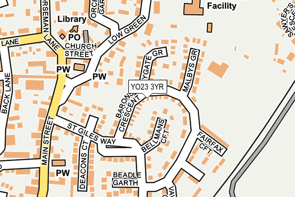 YO23 3YR map - OS OpenMap – Local (Ordnance Survey)