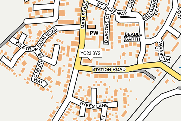 YO23 3YS map - OS OpenMap – Local (Ordnance Survey)
