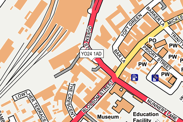 YO24 1AD map - OS OpenMap – Local (Ordnance Survey)