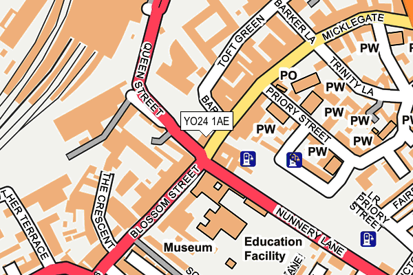 YO24 1AE map - OS OpenMap – Local (Ordnance Survey)