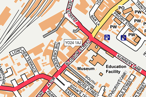 YO24 1AJ map - OS OpenMap – Local (Ordnance Survey)