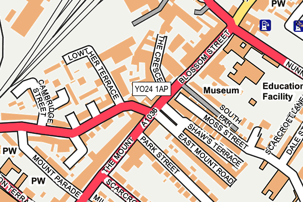 YO24 1AP map - OS OpenMap – Local (Ordnance Survey)