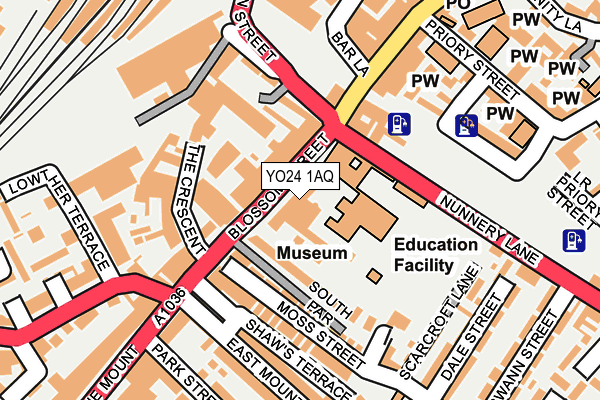 YO24 1AQ map - OS OpenMap – Local (Ordnance Survey)
