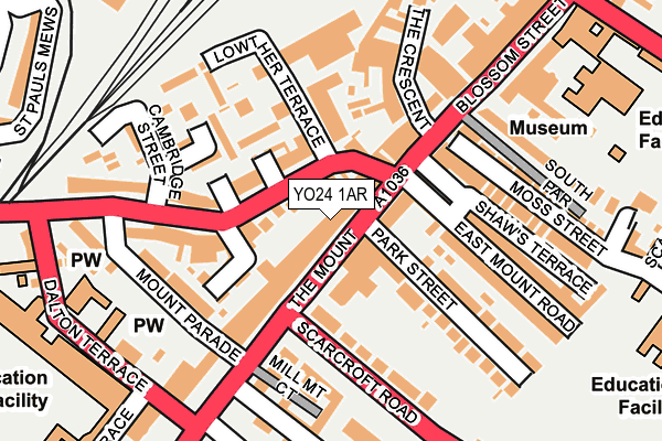 YO24 1AR map - OS OpenMap – Local (Ordnance Survey)