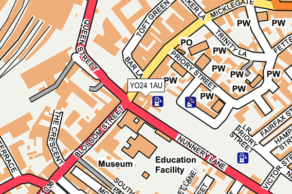 YO24 1AU map - OS OpenMap – Local (Ordnance Survey)