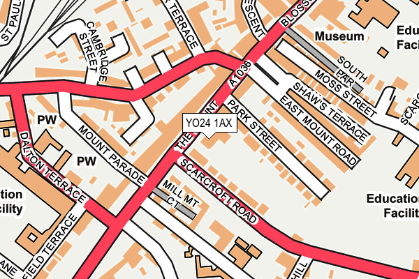 YO24 1AX map - OS OpenMap – Local (Ordnance Survey)