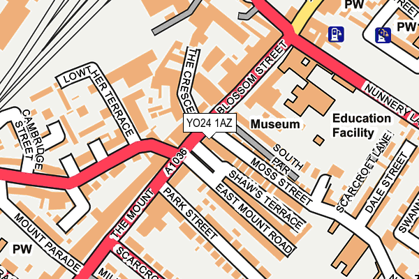 YO24 1AZ map - OS OpenMap – Local (Ordnance Survey)