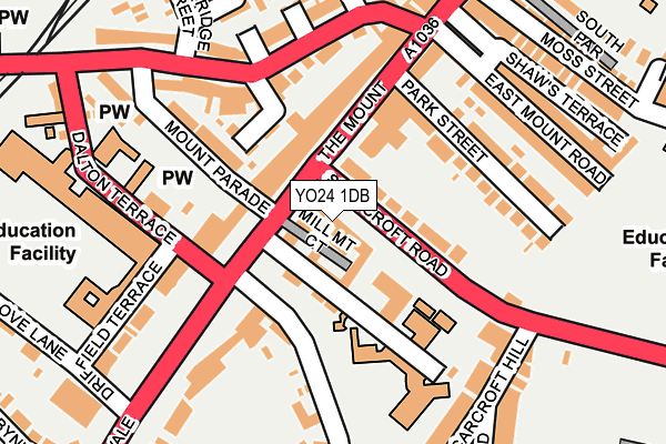 YO24 1DB map - OS OpenMap – Local (Ordnance Survey)