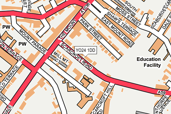 YO24 1DD map - OS OpenMap – Local (Ordnance Survey)