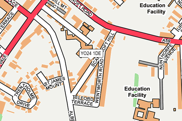 YO24 1DE map - OS OpenMap – Local (Ordnance Survey)