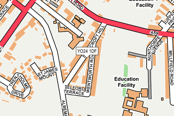 YO24 1DF map - OS OpenMap – Local (Ordnance Survey)
