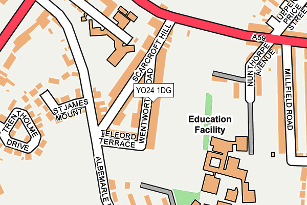 YO24 1DG map - OS OpenMap – Local (Ordnance Survey)
