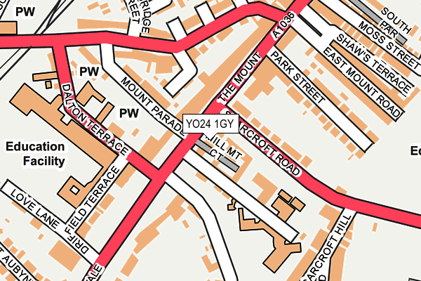 YO24 1GY map - OS OpenMap – Local (Ordnance Survey)
