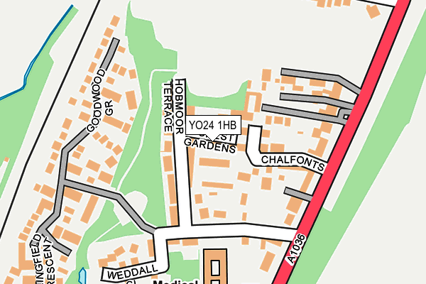 YO24 1HB map - OS OpenMap – Local (Ordnance Survey)