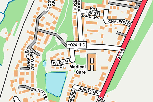 YO24 1HD map - OS OpenMap – Local (Ordnance Survey)