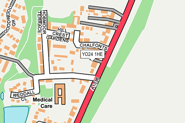 YO24 1HE map - OS OpenMap – Local (Ordnance Survey)