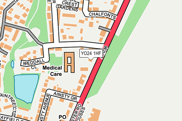 YO24 1HF map - OS OpenMap – Local (Ordnance Survey)